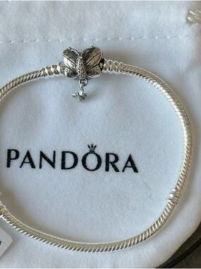 Pandora Silver Butterfly Dangle Charm Bracelet - Silver